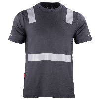 POLERA HIBRIDA M/CORTA C/REFLEC. GRIS OSC. T/S
