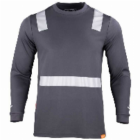 POLERA HIBRIDA M/LARGA C/REFLEC. GRIS T/S