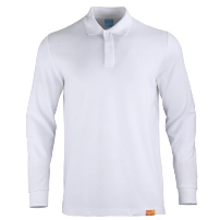 POLERA PIQUE HOMBRE M/LARGA 80/20 BLANCO - T/XXL