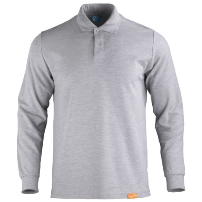 POLERA PIQUE HOMBRE M/LARGA 80/20 GRIS - T/L