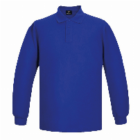 POLERA PIQUE HOMBRE M/LARGA 80/20 AZULINO - T/S