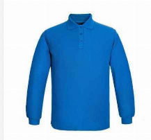 POLERA PIQUE HOMBRE M/LARGA 80/20 AZULINO - T/M