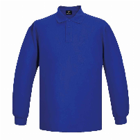 POLERA PIQUE HOMBRE M/LARGA 80/20 AZULINO - T/L