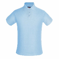 POLERA PIQUE MUJER M/CORTA 80/20 CELESTE - T/M