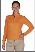 POLERA PIQUE MUJER M/LARGA 80/20 NARANJO - T/XXL