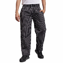 PANTALON CHEF NEGRO LISTADO T/M