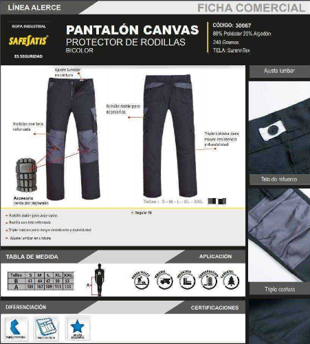 PANTALON ALERCE BICOLOR NEGRO/GRIS - T/S