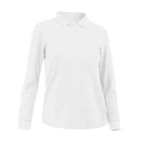 POLERA PIQUE MUJER M/LARGA 80/20 BLANCO - T/M