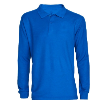 POLERA PIQUE HOMBRE 80/20 M/LARGA AZULINO - T/M