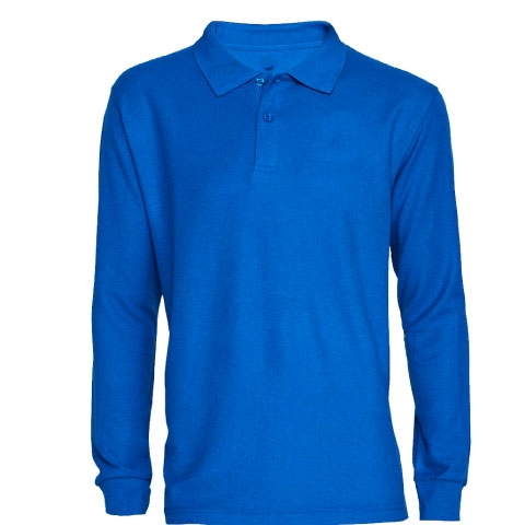 POLERA PIQUE HOMBRE 80/20 M/LARGA AZULINO - T/XXL