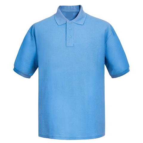POLERA PIQUE HOMBRE 80/20 M/CORTA CELESTE - T/S