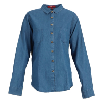 BLUSA DENIM 100 ALG. M/LARGA AZUL - T/S