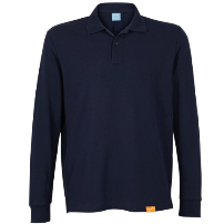 POLERA PIQUE HOMBRE M/LARGA 80/20 AZUL M. - T/3XL