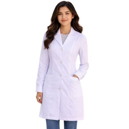 DELANTAL BASIC POPLIN BOTON BLANCO - T/XXL