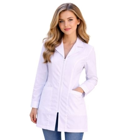 DELANTAL BASIC POPLIN CIERRE BLANCO - T/XXL