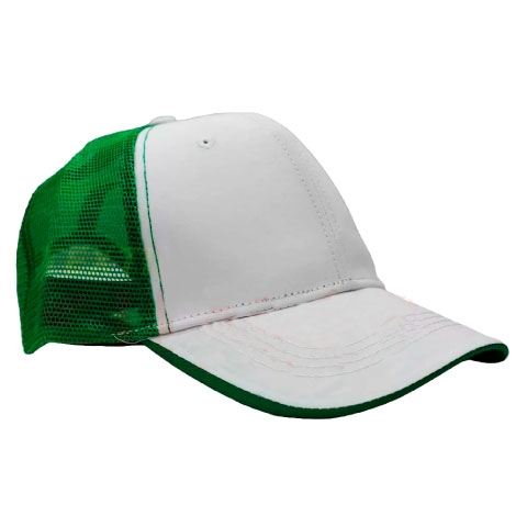 GORRO MALLA TELA BLANCO/VERDE