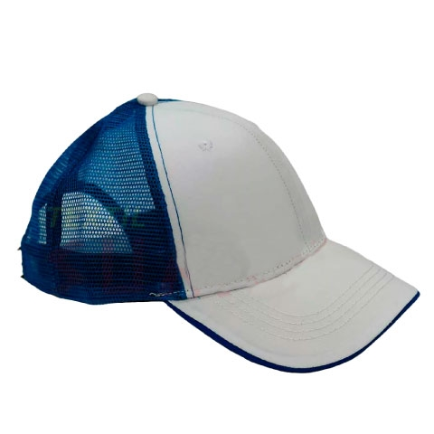 GORRO MALLA TELA BLANCO/AZULINO
