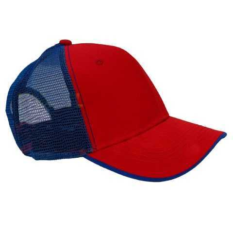 GORRO MALLA TELA ROJO/AZULINO
