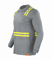 POLERA HIBRIDA DUAL HI VIS M/LARGA GRIS -T/L