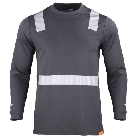 POLERA HIBRIDA M/LARGA C/REFLEC. GRIS T/L