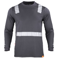 POLERA HIBRIDA M/LARGA C/REFLEC. GRIS T/XXL
