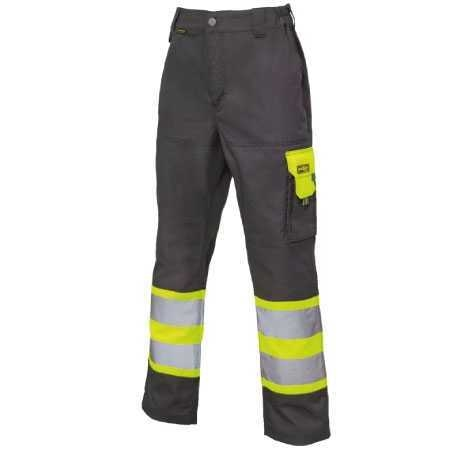 PANTALON HI-VIS BI-COLOR CLASE 1 GRIS/AMARILLO - T/XL